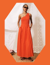 FRNCH Liberatore One Shoulder Maxi Dress, Red (RED), large