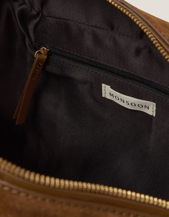 Cate Suede Bowler Bag, , large