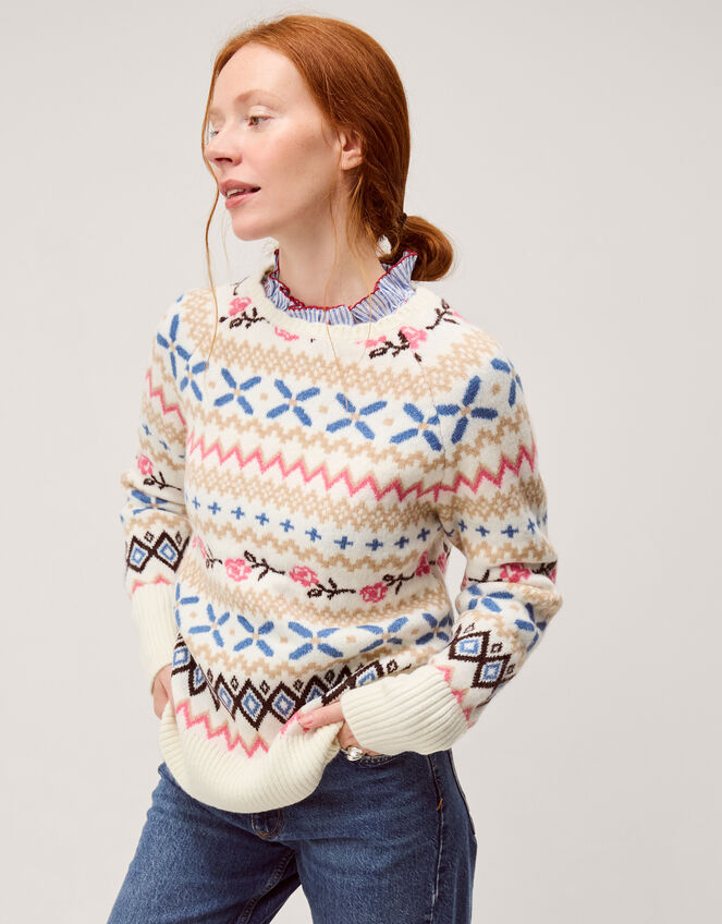 Fee Fair Isle Jumper, Ivory (IVORY), large