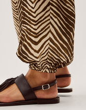 Pippa Animal Print Harem Trousers, Green (KHAKI), large