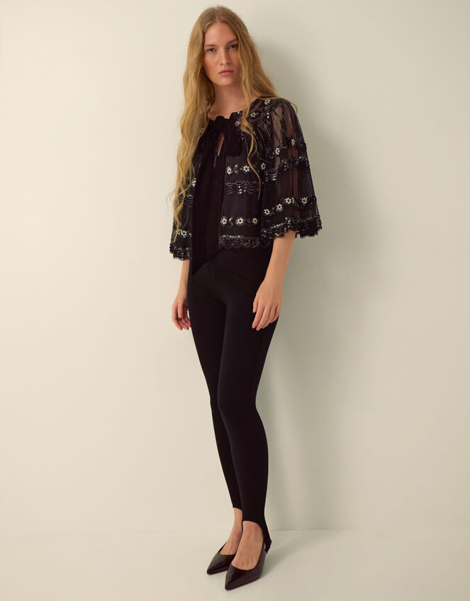 Monsoon x Queens of Archive Jerry Short Sequin Embellished Cape​, , large