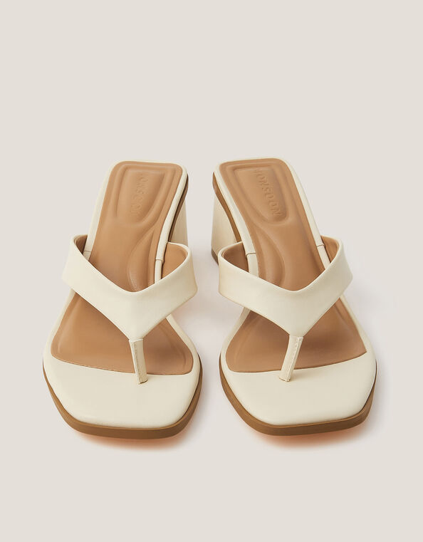 Tilly Toe Thong Mules, Ivory (IVORY), large