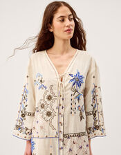 Julie Embroidered Midi Kaftan, Ivory (IVORY), large