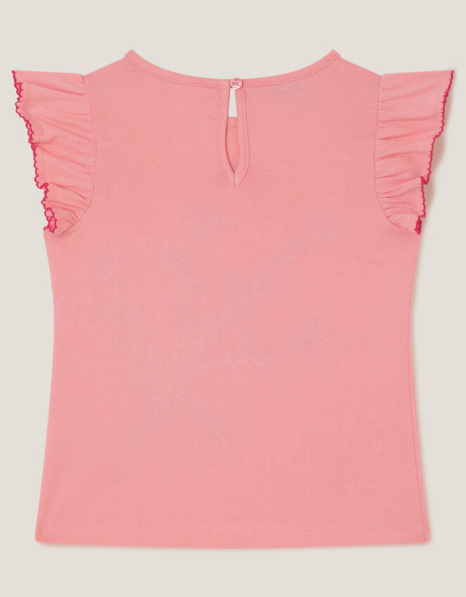 Tulip Embroidered Bow T-Shirt, Pink (PINK), large