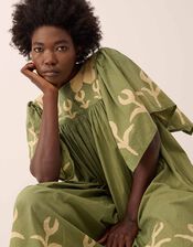 East Trixie Batik Printed Florals Dress, Green (GREEN), large