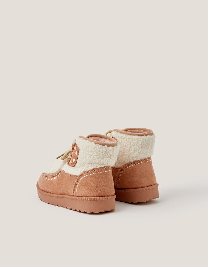 Heart Faux Shearling Ankle Boots, Natural (NATURAL), large