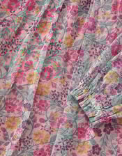 Scallop Collar Floral Print Dress, Pink (PINK), large