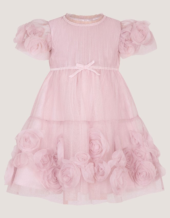 Baby Remi Rose Appliqu&eacute; Glitter Party Dress, Pink (PINK), large