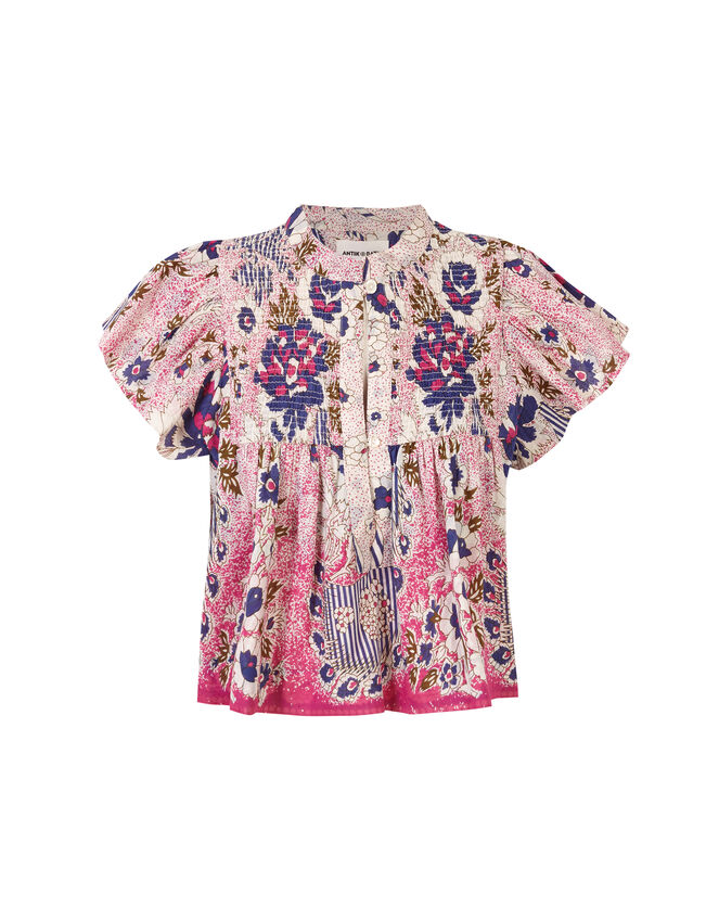 Antik Batik Amia Floral Print Top, Pink (PINK), large
