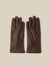 Lara Leather Gloves, Brown (CHOCOLATE), large