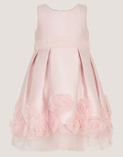 Baby Appliqu&eacute; Rose Party Dress, Pink (DUSKY PINK), large