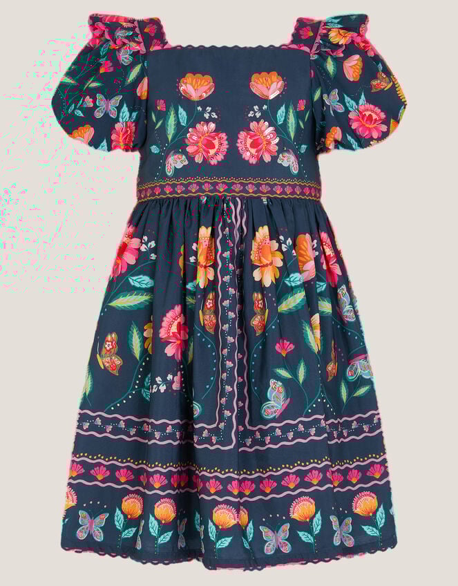 Aurelia Floral Print Dress , Blue (NAVY), large