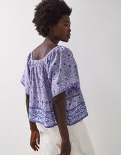 East Tiera Square Neck Floral Top, Blue (BLUE), large