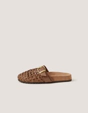 Freya Woven Leather Mules, Natural (NEUTRAL), large