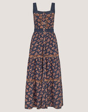 Polly Print Jersey Midi Dress, Blue (NAVY), large