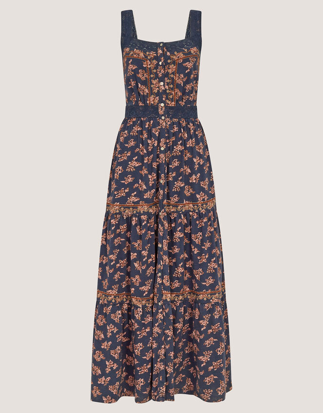 Polly Print Jersey Midi Dress, Blue (NAVY), large