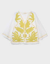 East Mella Hand-Appliqu&eacute; Cotton Top, White (WHITE), large