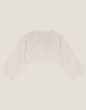 Baby Marie Faux Fur Cardigan, Ivory (IVORY), large