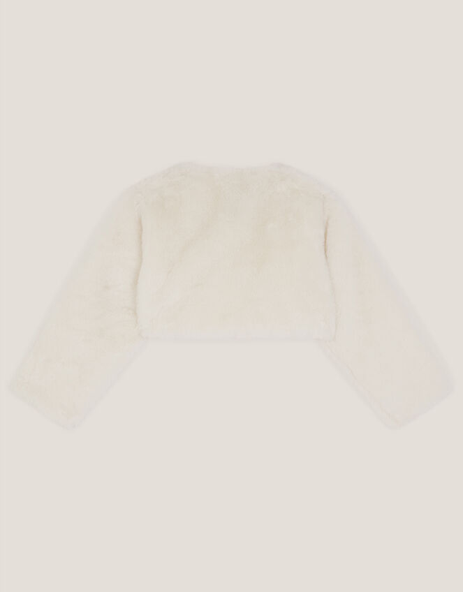 Baby Marie Faux Fur Cardigan, Ivory (IVORY), large