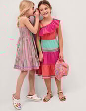 One-Shoulder Colourblock Dress, Multi (MULTI), large