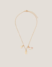 Initial Unicorn Charm Necklace, Pink (PINK), large