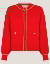 Nolan Knit Bomber Jacket, Red (RED), large