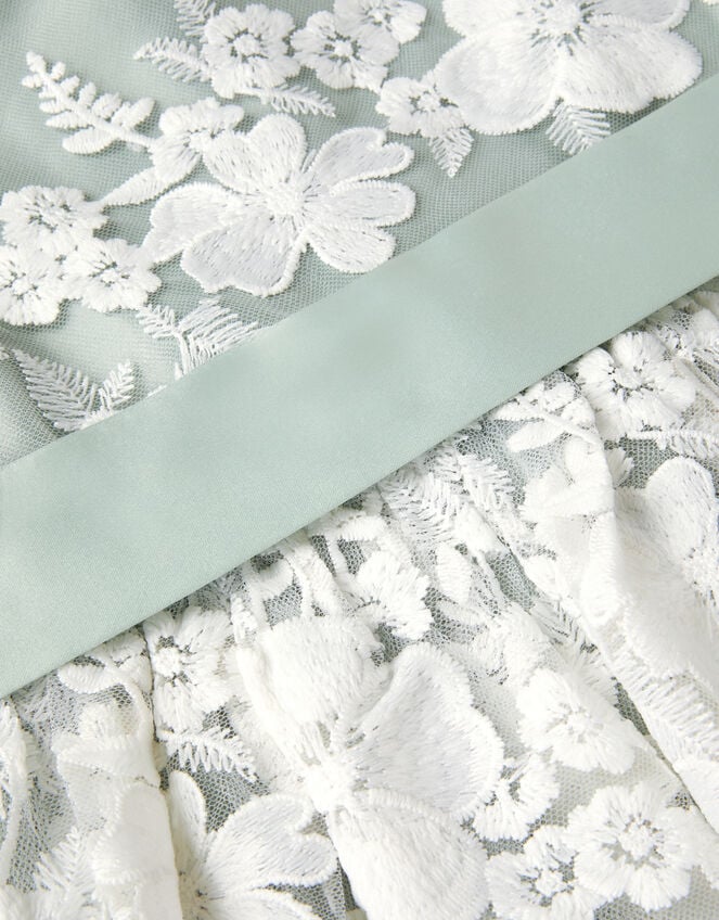 Felicity Floral Embroidered Mesh Dress, Green (SAGE), large