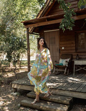 Piti Cuiti Floral Print Maxi Dress, Yellow (YELLOW), large