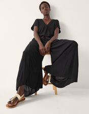 Billie Wide Leg Beach Trousers, Black (BLACK), large