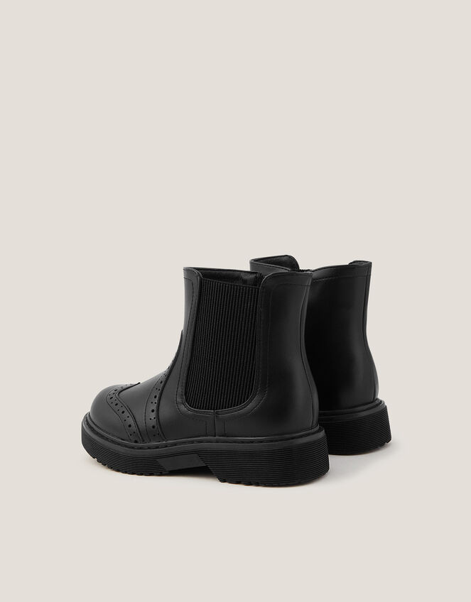 Brogue Chelsea Boots, Black (BLACK), large