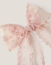 Scallop Lace Bow Hair Clip, , large