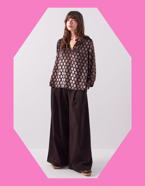 East Pheba Print Blouse, Black (BLACK), large