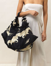 One Hundred Stars Stork Print Slouch Bag, , large