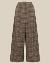 Kristin Check Print Wide Leg Trousers, Brown (BROWN), large