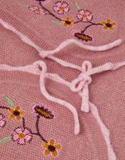Rose Embroidered Knitted Waistcoat, Pink (PINK), large