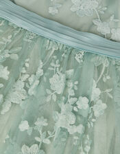 Beatrice Floral Embroidered Party Dress, Green (SAGE), large