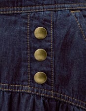 Lucy Button Denim Midi Skirt, Blue (INDIGO), large