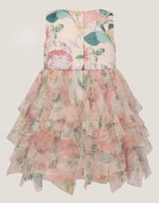 Baby Agnes Floral Print Ruffle Tier Dress, Multi (MULTI), large