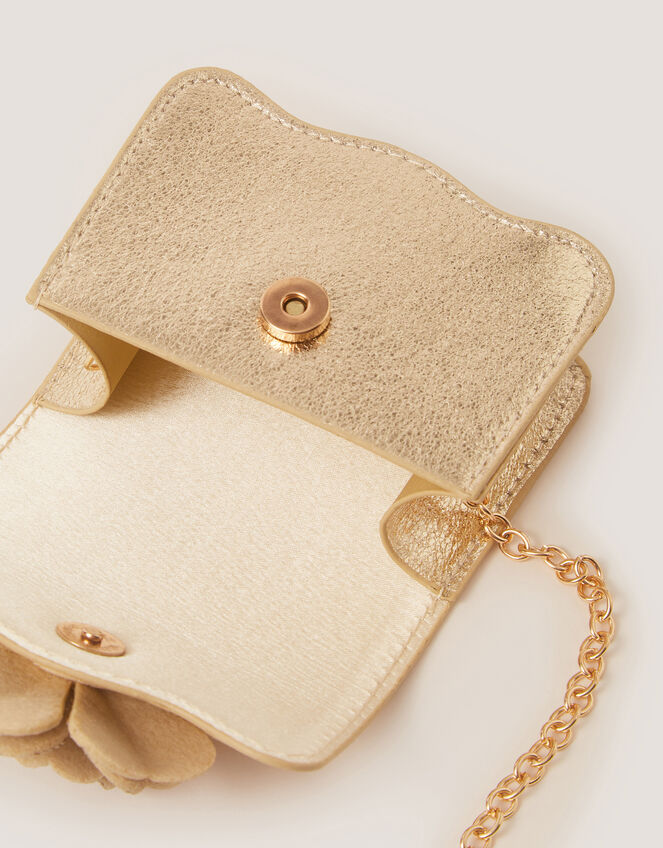 Diamant&eacute; Flower Metallic Bag, , large