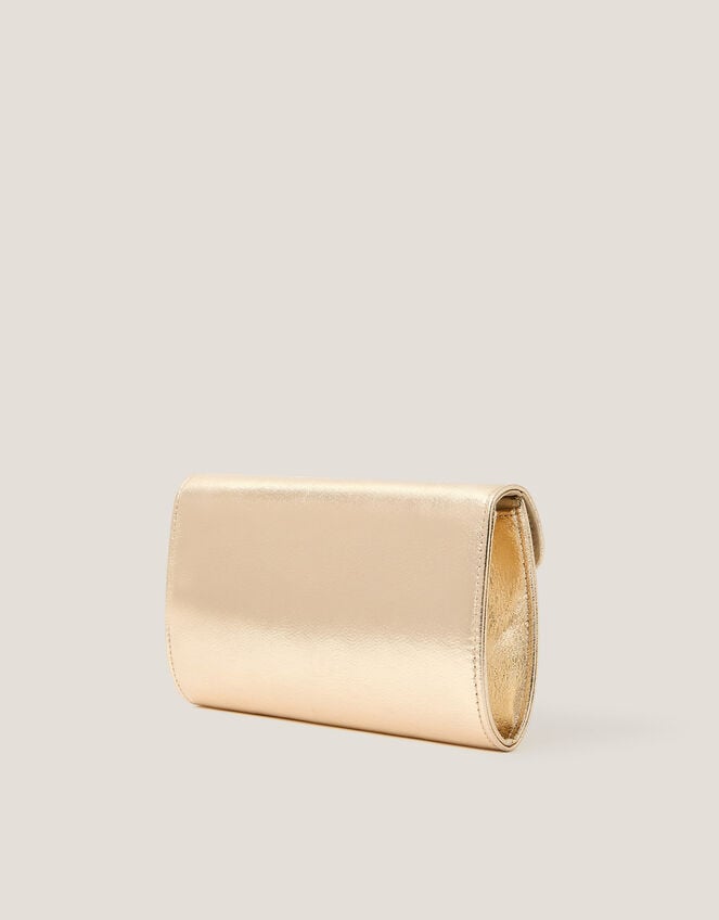 Sia Diamante Bow Clutch Bag, Gold (GOLD), large