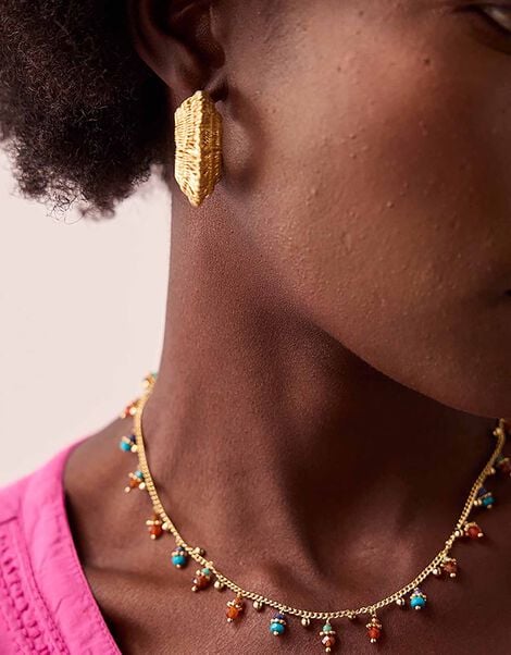 Gas Bijoux Gold-Plated Gemstone Vert & Pink Quartz Necklace, , large