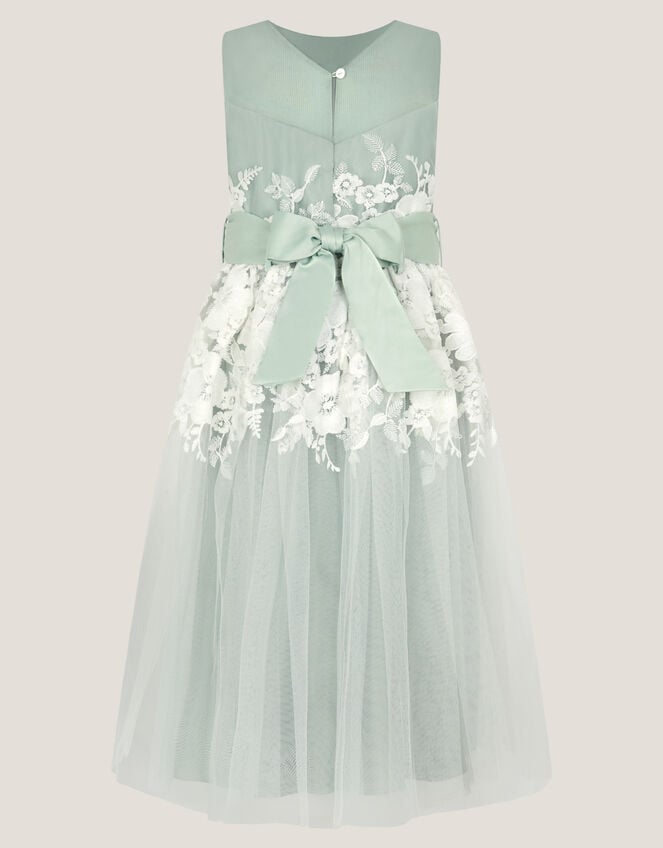 Felicity Floral Embroidered Mesh Dress, Green (SAGE), large