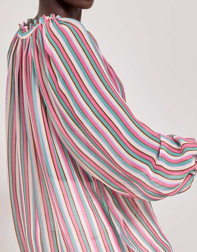 East Shania Sheer Stripe Blouse, Multi (MULTI), large