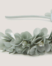 Corsage Floral Pearl Headband, Green (SAGE), large