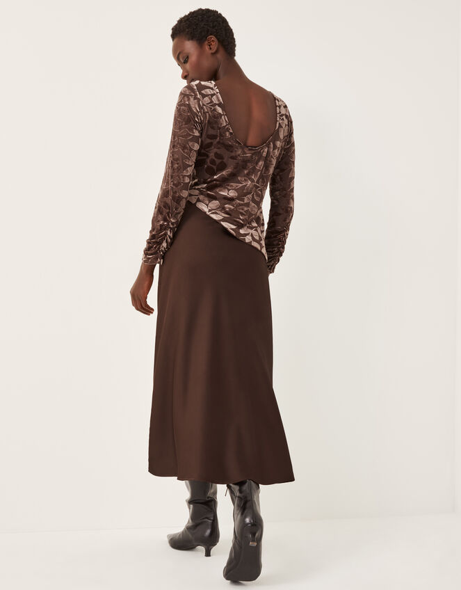 Delia Devor&eacute; Midi Slip Dress, Brown (CHOCOLATE), large