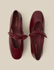 Hari Bow Mary Jane Ballet Flats, Red (BURGUNDY), large