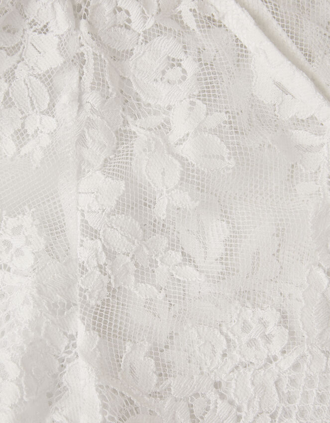 Lola Lace Short Sleeve Cover Up, Ivory (IVORY), large