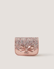 Mini Glitter Bow Metallic Bag, , large