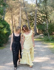 Lyrical Sisters Frill Tiered Maxi Dress, Yellow (YELLOW), large