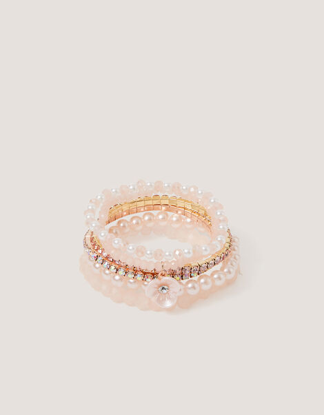 6-Pack Flower Beaded Bracelets, , large